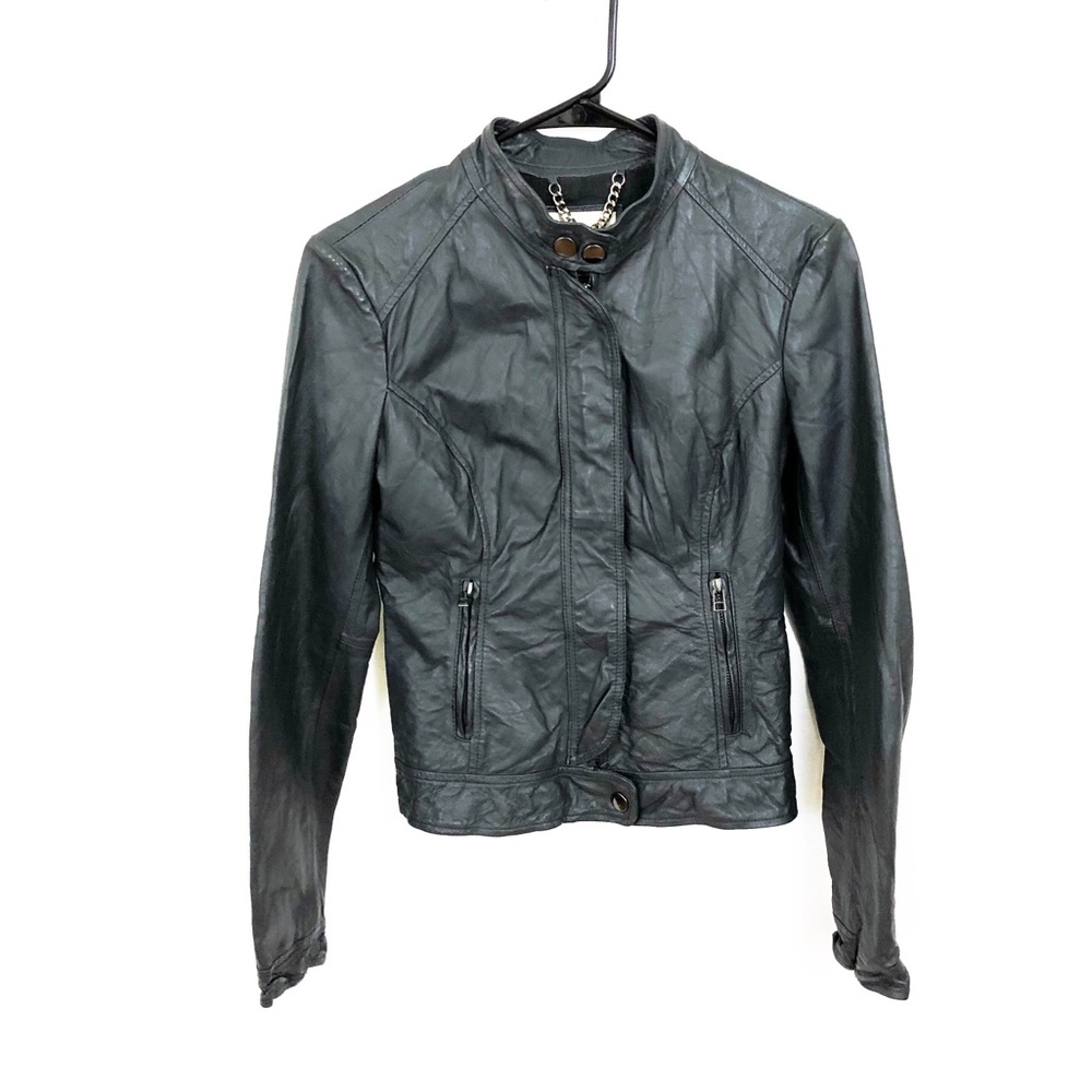 BB Dakota Moto Leather Jacket Size Small